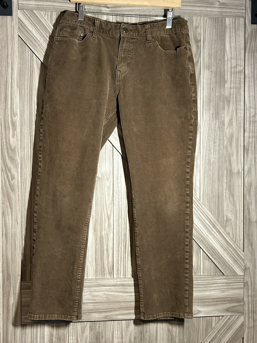 Banana Republic Mens 33x30 Brown Corduroy Straight Leg 5 Pocket Pants